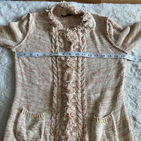 J. Mclaughlin fringe cotton cardigan sweater size small - Picture 5 of 7